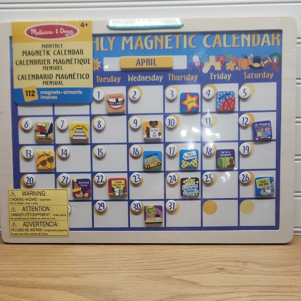 Melissa & Doug Colorful Magnetic Calendar NIP